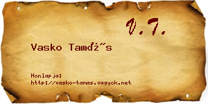 Vasko Tamás névjegykártya